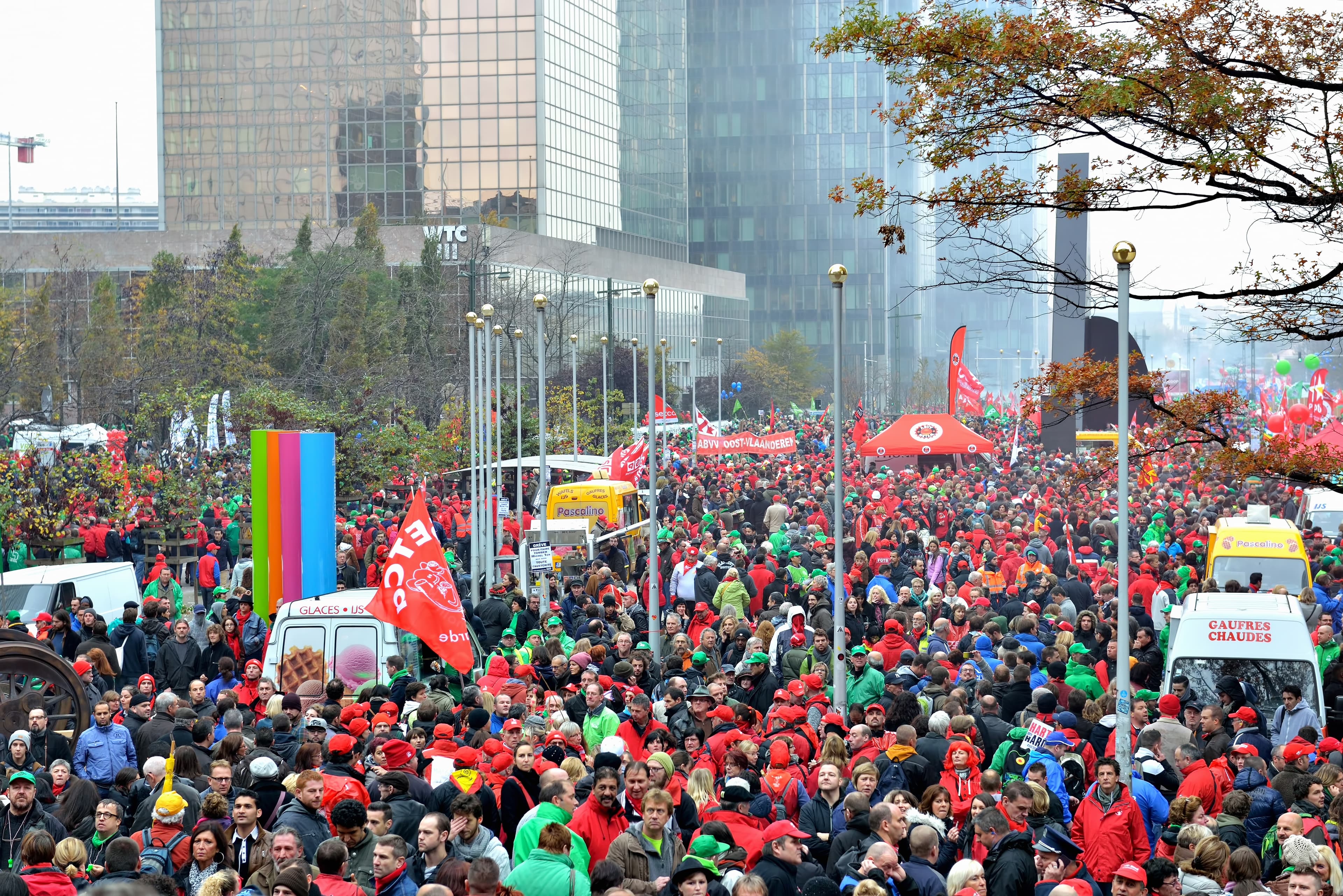 Austerity Protests Erupt Across Belgium